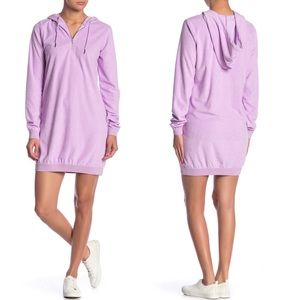 💜 NWOT, Material Girl Half Zip Hooded Dress
